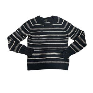 Pendleton Dark Gray Wool Blend Striped Sweater Size Small